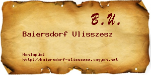 Baiersdorf Ulisszesz névjegykártya